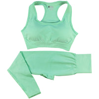 Matching Yoga Outfit with Sculpt Fit Crop Top and Flex Waist Leggings