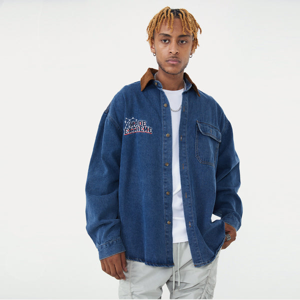 Men's Retro Embroidered Lightweight Denim Jacket