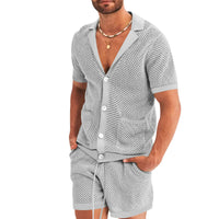 Casual Mesh Knit Two Piece Outfit