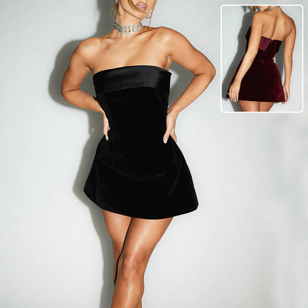 Slim Fit Tube Dress with Zipper Detail