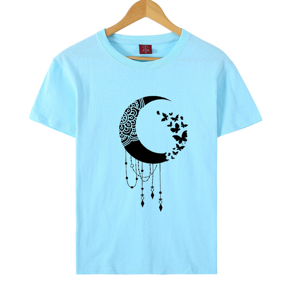 Anbech Women's Tee Gothic Butterfly Print Shirt