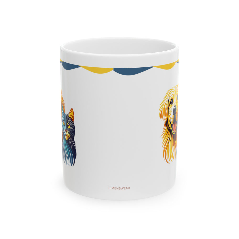 Cheerful Paw-traits Pet Lovers Mug, 11oz