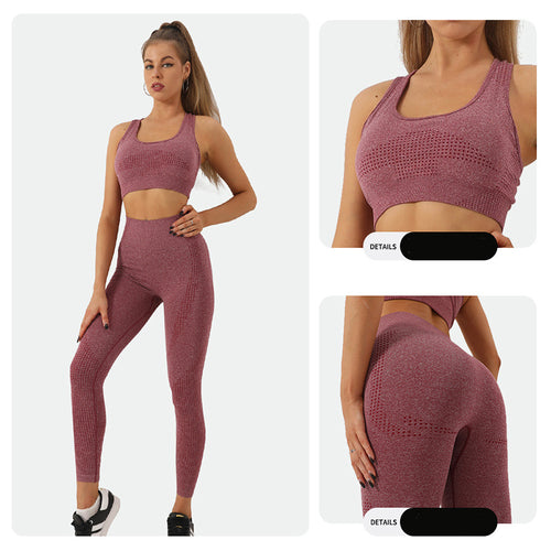 Matching Yoga Outfit with Sculpt Fit Crop Top and Flex Waist Leggings