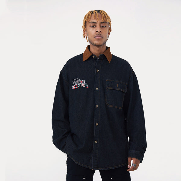 Men's Retro Embroidered Lightweight Denim Jacket
