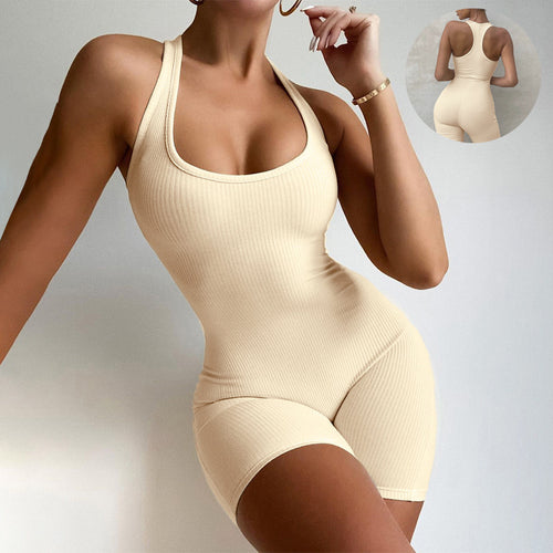 Backless Yoga Romper Built for Flexibility and Everyday Training