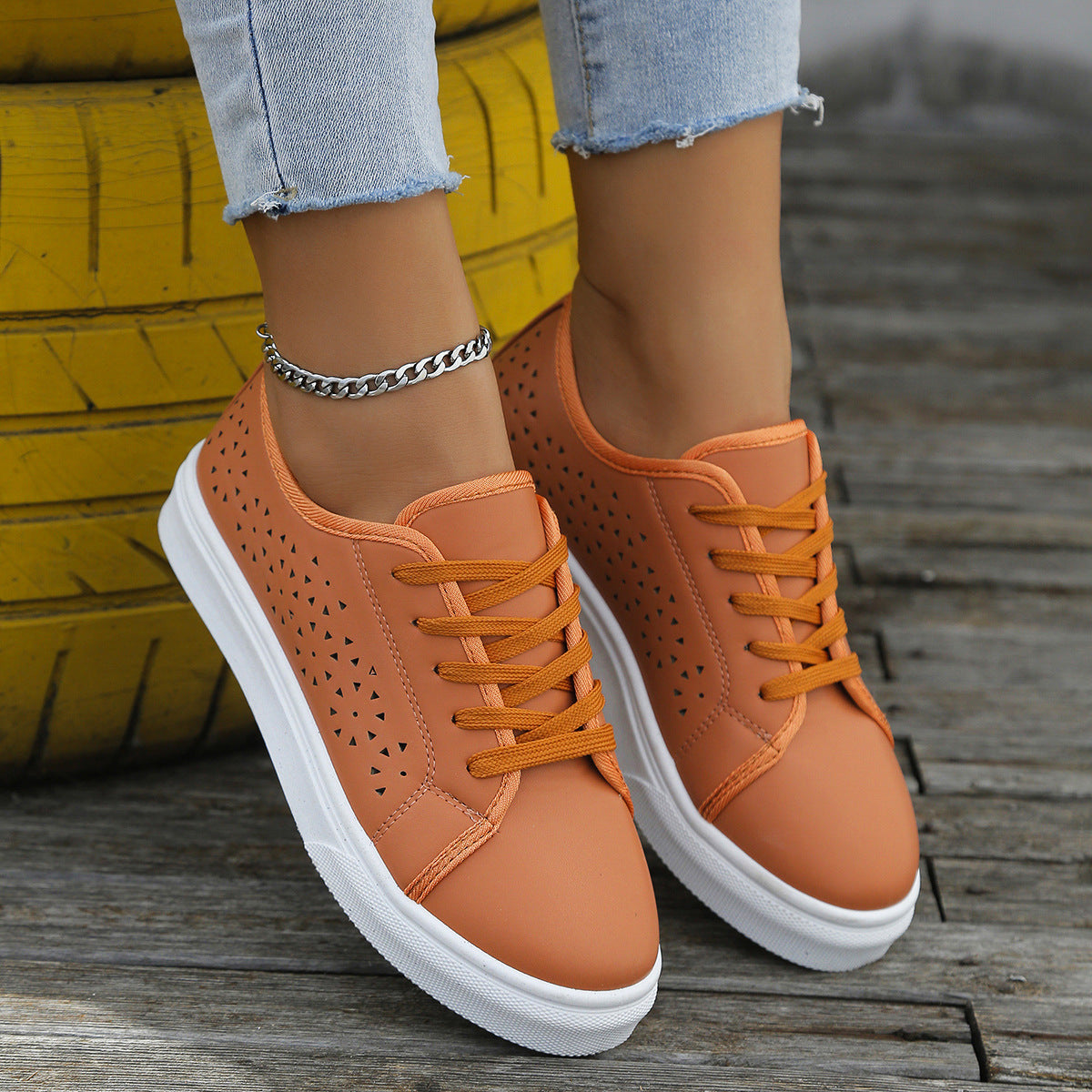 Breathable Hollow-Out Casual Flats