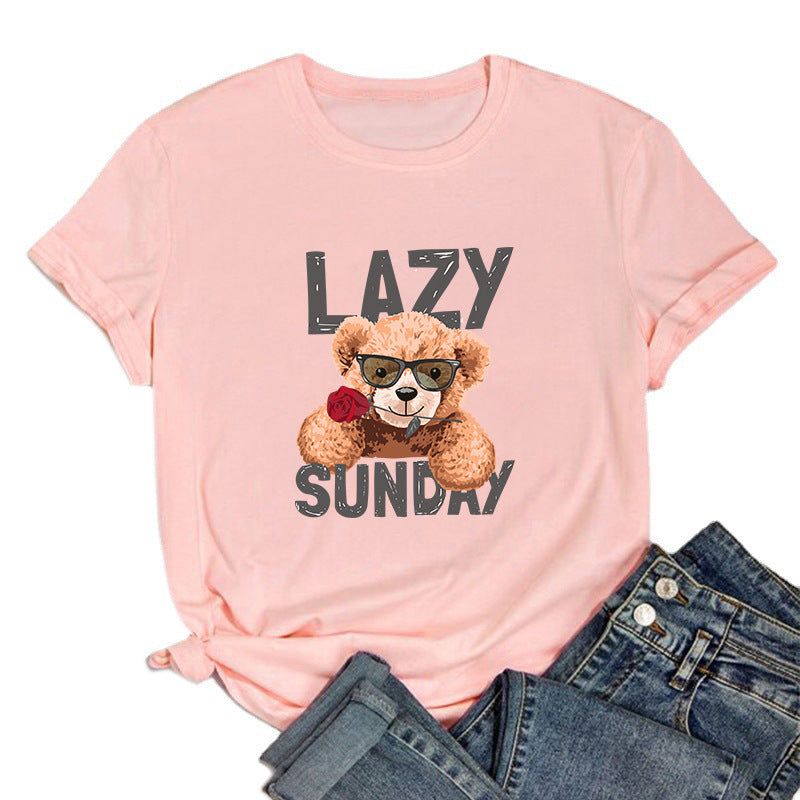 Pink Lazy Sunday Printed Tee