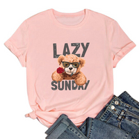 Pink Lazy Sunday Printed Tee