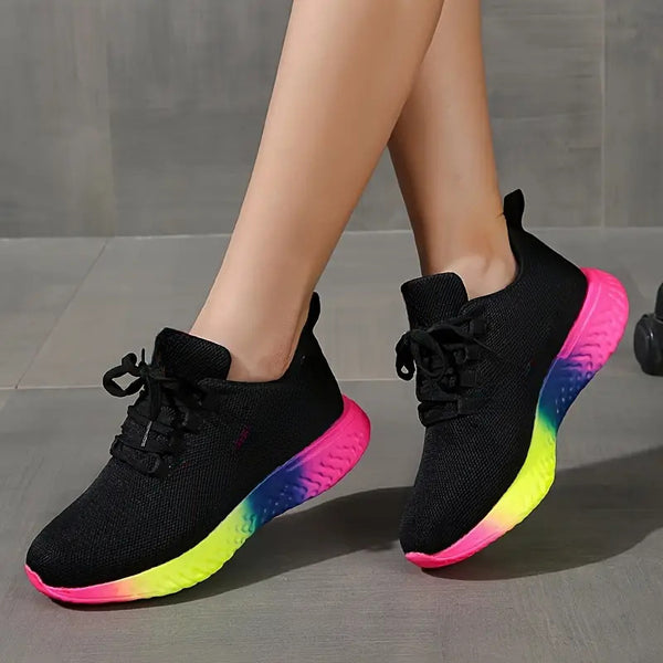 Women's Rainbow Sole Mesh Sneakers