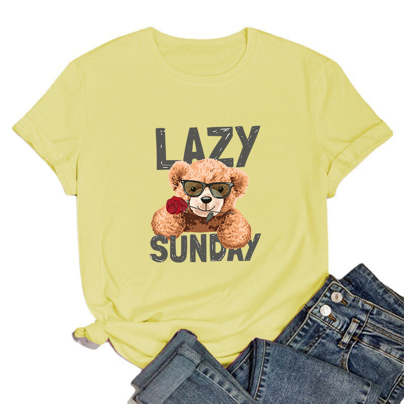Yellow Lazy Sunday Printed Tee