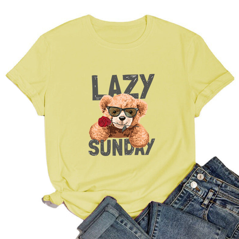 Yellow Lazy Sunday Printed Tee