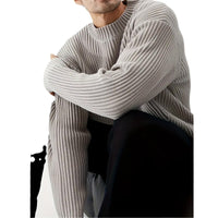 Men’s Gray Round Neck Sweater Casual Comfort