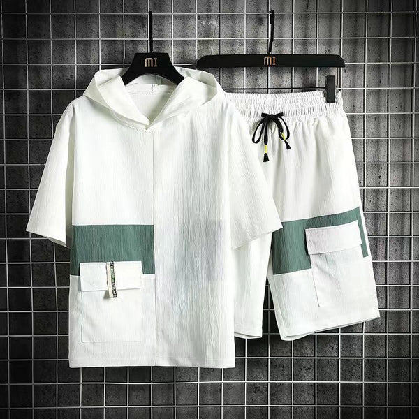 Men's Loose Fit Hooded Shorts Set