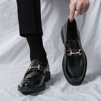 Mens Horsebit Loafers Chunky Sole Platform Shoes