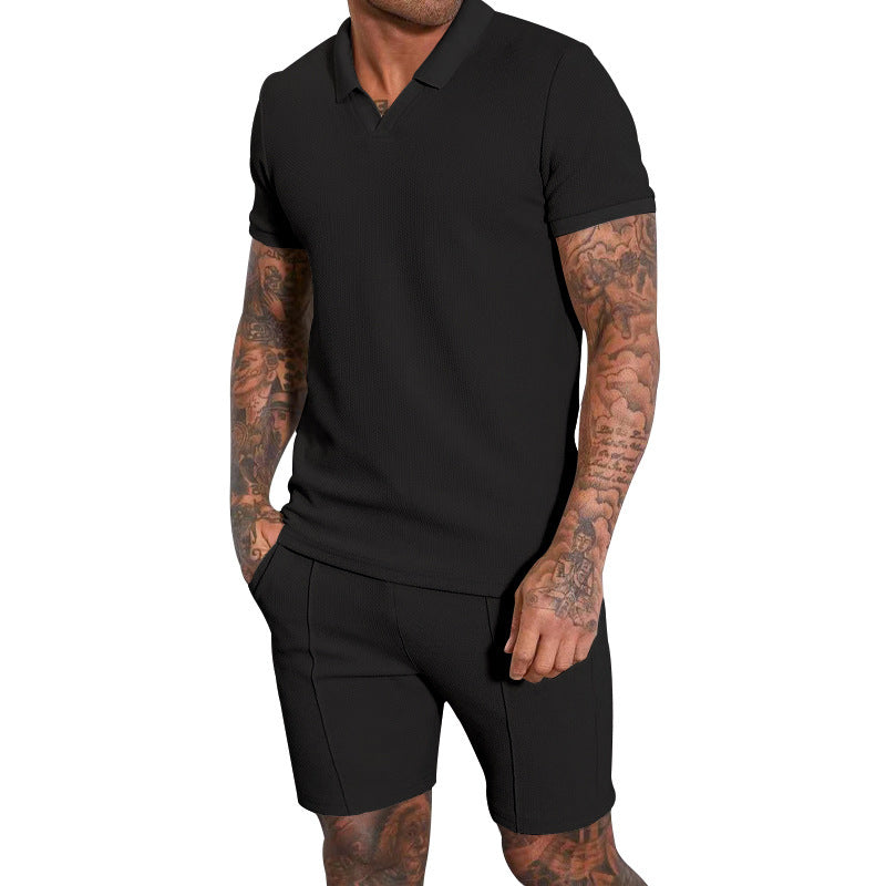 Waffle Shorts Two-Piece Set