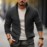 Thickened Cotton Knit Sweater Men’s Cozy Stand Neck Design