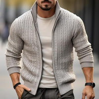 Thickened Cotton Knit Sweater Men’s Cozy Stand Neck Design