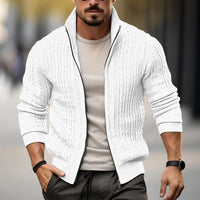 Thickened Cotton Knit Sweater Men’s Cozy Stand Neck Design