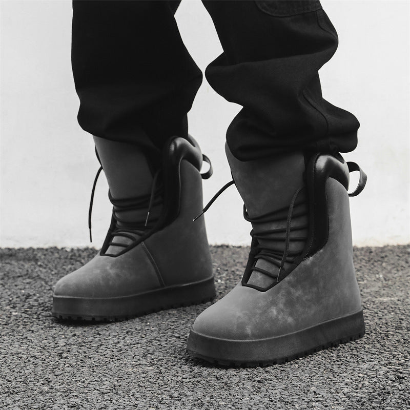 Waterproof High-Top Boots for Men Trendy and Warm