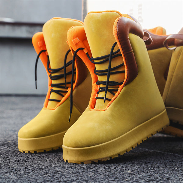 Waterproof High-Top Boots for Men Trendy and Warm