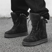 Waterproof High-Top Boots for Men Trendy and Warm