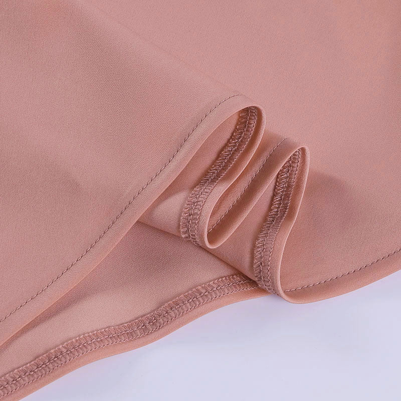 Satin V-Neck Backless Mini Dress