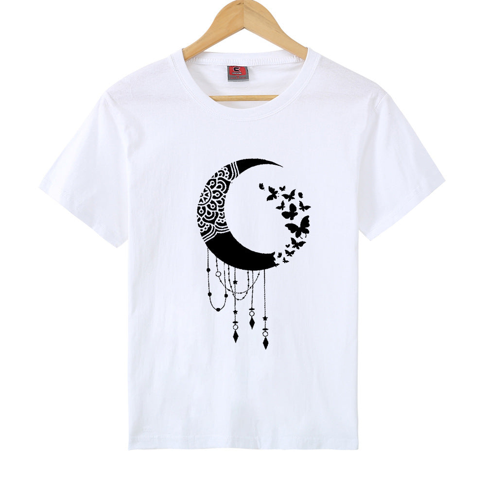 Anbech Women's Tee Gothic Butterfly Print Shirt