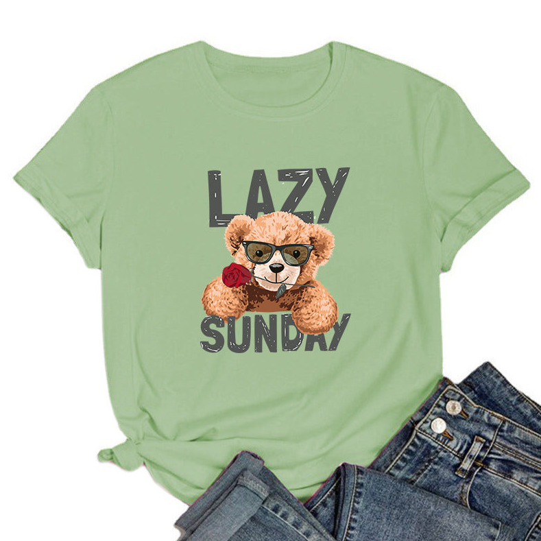 Green Lazy Sunday Printed Tee