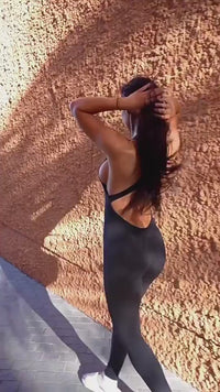 Sleeveless Yoga Jumpsuit Women Tummy Control Butt Lifting Activewear