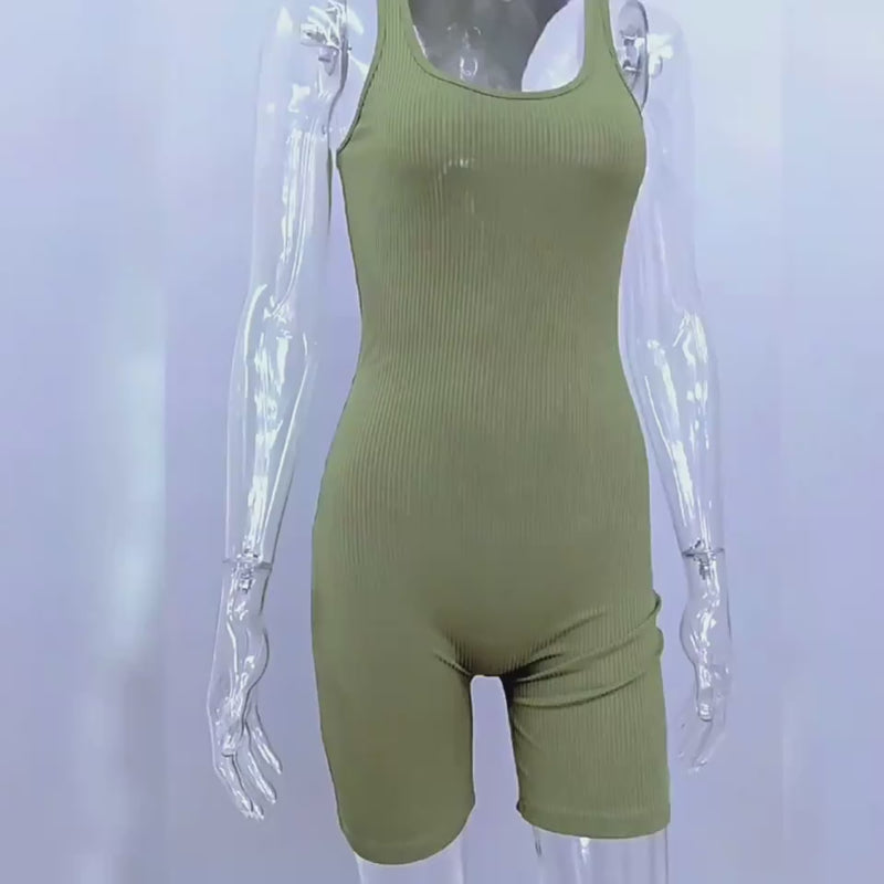 Backless Yoga Romper Built for Flexibility and Everyday Training